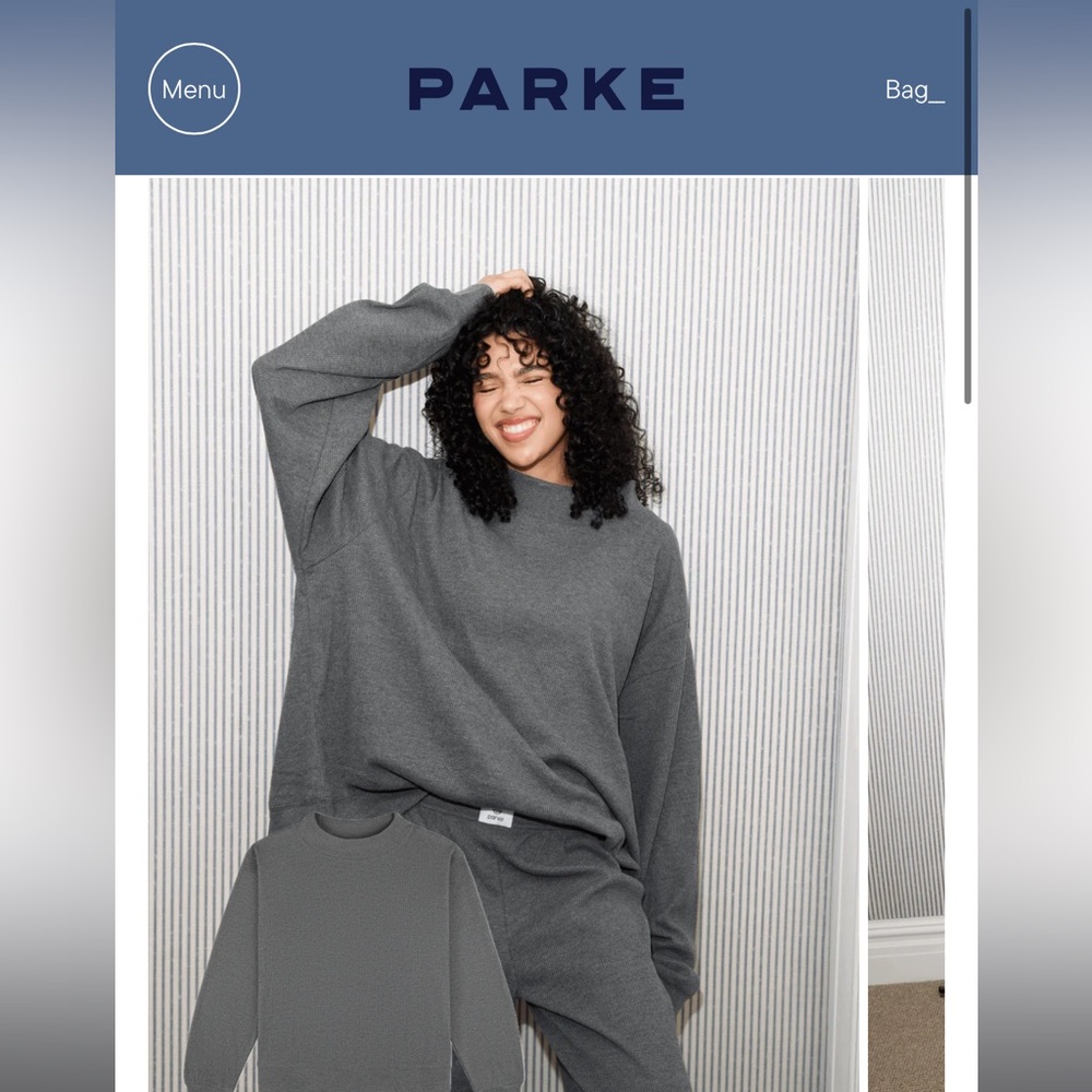 PARKE waffle mock neck